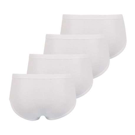 Lot de 4 Slips homme blanc uni avec une bande élastiquée à la taille - Image 2