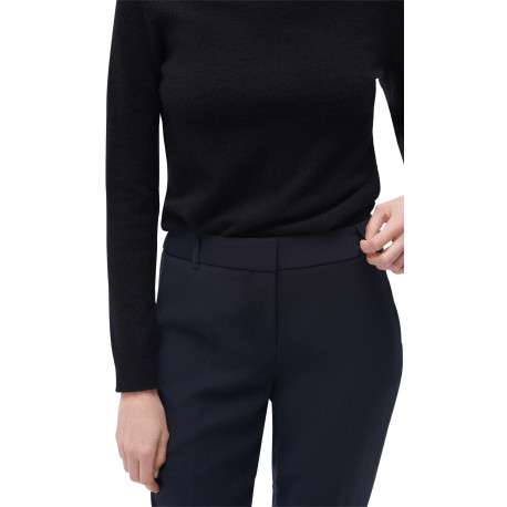 Pantalon bleu marine uni à coupe fuselée avec poches et fermeture zippée - Image 2