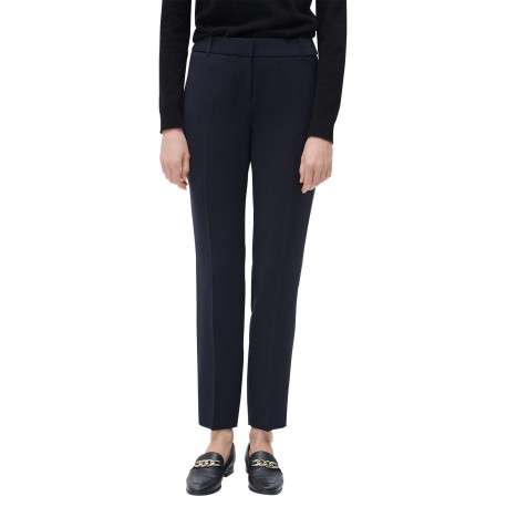 Pantalon bleu marine uni à coupe fuselée avec poches et fermeture zippée - Image 5