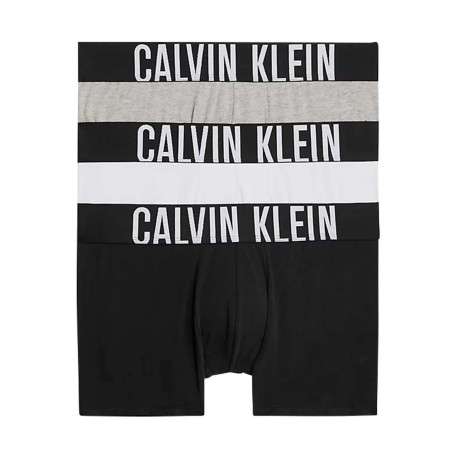 Lot de 3 boxers courts en coton mélangé tricolore unis à taille élastiquée