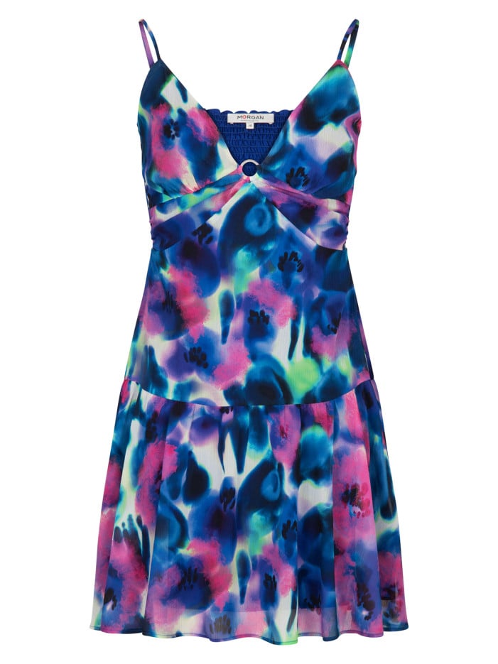 Robe courte multicolore...