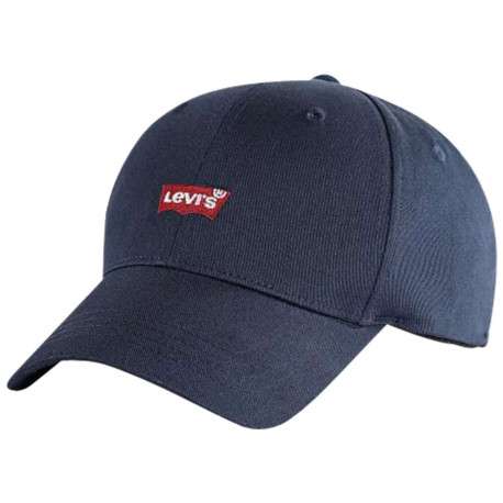 Casquette en coton bleue marine en jean à coupe strapback avec logo de la marque