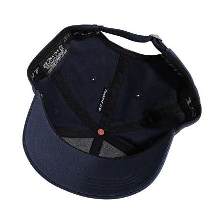 Casquette en coton bleue marine en jean à coupe strapback avec logo de la marque - Image 2
