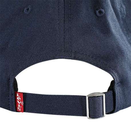 Casquette en coton bleue marine en jean à coupe strapback avec logo de la marque - Image 3