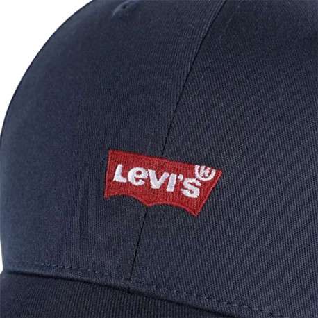 Casquette en coton bleue marine en jean à coupe strapback avec logo de la marque - Image 4