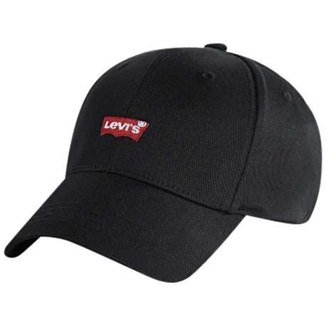 Casquette en coton noire en jean à coupe strapback avec logo de la marque