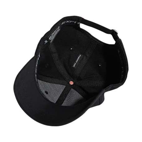 Casquette en coton noire en jean à coupe strapback avec logo de la marque - Image 2