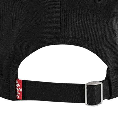 Casquette en coton noire en jean à coupe strapback avec logo de la marque - Image 3