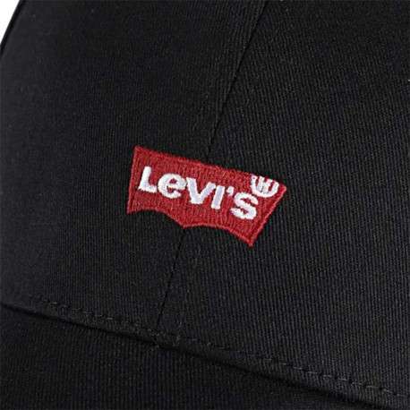 Casquette en coton noire en jean à coupe strapback avec logo de la marque - Image 4