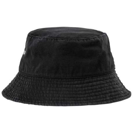 Bob en coton noir avec un effet délavé et un petit logo ton sur ton brodé - Image 2