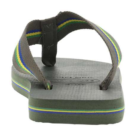 Tongs Urban Brasil olive avec couleurs du Brésil et larges brides - Image 6
