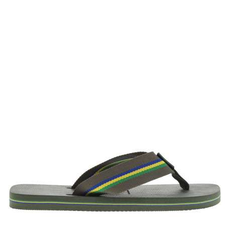 Tongs Urban Brasil olive avec couleurs du Brésil et larges brides - Image 2
