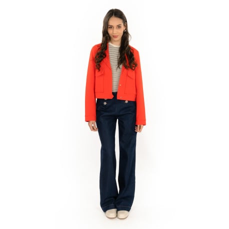Jean Onlvicky Hw Wide Leg Dnm Az9 en coton brut uni coupe regular fit - Image 5