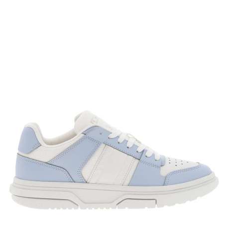 Baskets basses running ciel avec lacets plats et logo monochrome