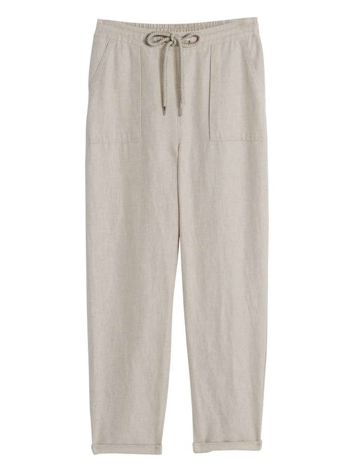 Pantalon Caroll En Laine Mélangée – Couleur Taupe, Taille 42, Occasion Très Bon état, Style Chic