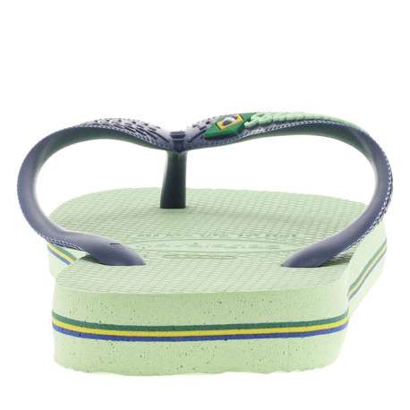 Tongs Brasil Logo vertes et marine avec logo en relief et drapeau brésilien - Image 6