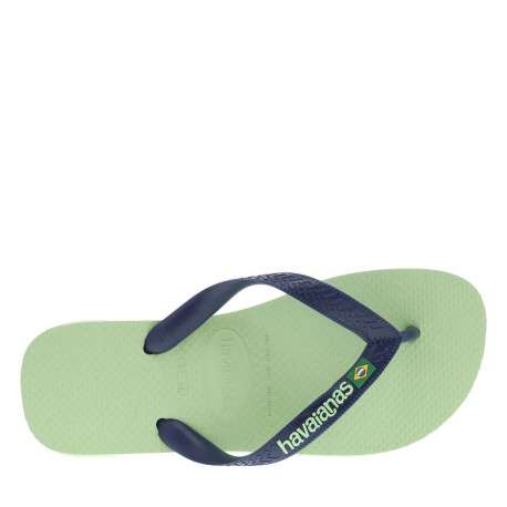 Tongs Brasil Logo vertes et marine avec logo en relief et drapeau brésilien - Image 4