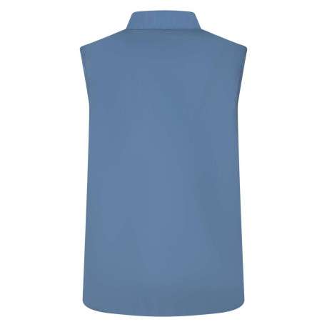 Doudoune sans manches bleue unie à col montant et avec le logo de la marque - Image 2