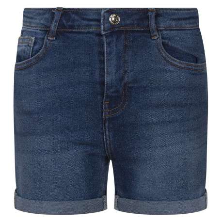 Short 5 poches en coton bleu indigo uni à coupe slim et à taille intermédiaire
