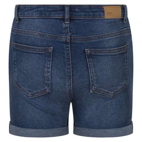 Short 5 poches en coton bleu indigo uni à coupe slim et à taille intermédiaire - Image 2