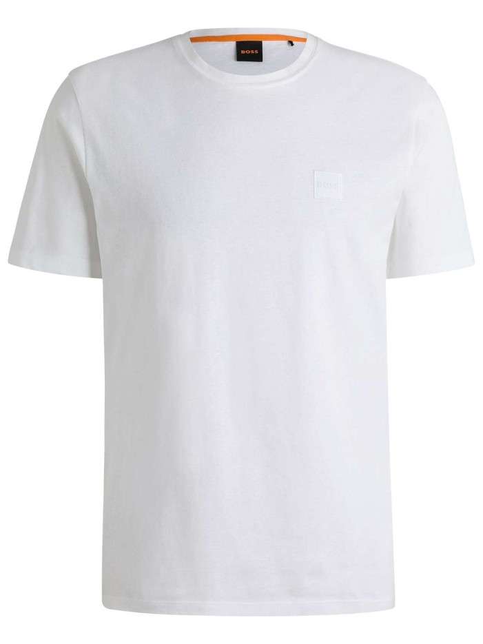T-shirt en coton blanc uni...