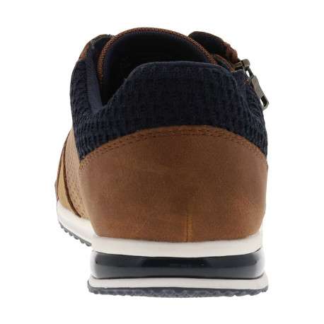 Sneakers brunes à talon plat avec des lacets et un zip latéral - Image 6