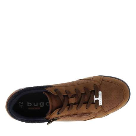 Sneakers brunes à talon plat avec des lacets et un zip latéral - Image 4