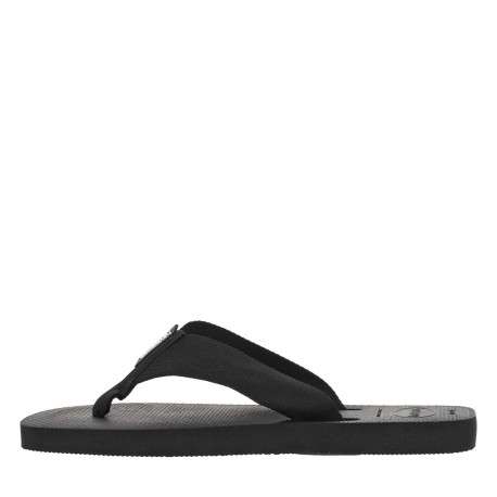Tongs Urban Brasil Material noires avec larges brides et logo blanc