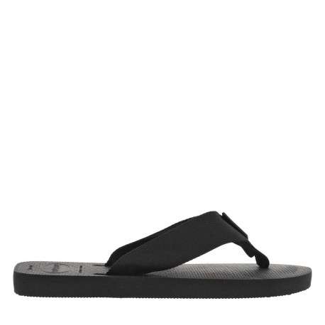 Tongs Urban Brasil Material noires avec larges brides et logo blanc - Image 2