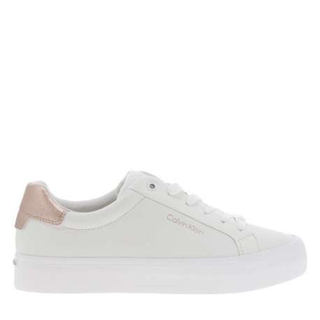 Baskets basses tennis Vulc Lace Up Saff Fox en cuir blanches et rose à lacets - Image 2