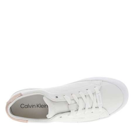 Baskets basses tennis Vulc Lace Up Saff Fox en cuir blanches et rose à lacets - Image 4