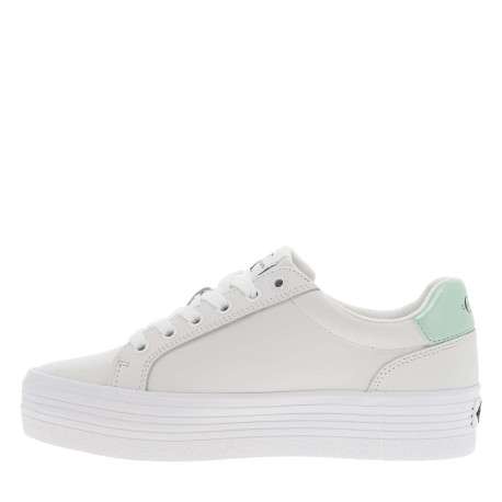 Baskets basses tennis Vulc Flatform Laceup en cuir blanches à plateforme