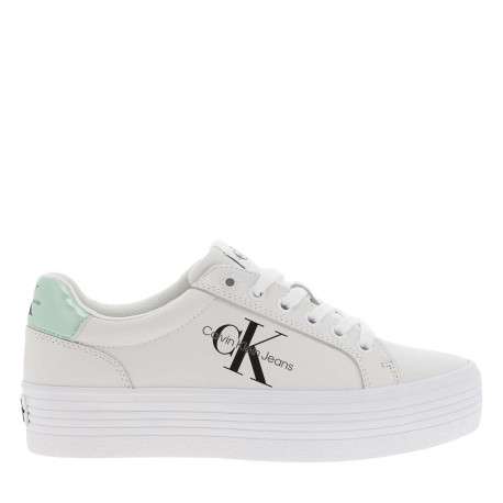 Baskets basses tennis Vulc Flatform Laceup en cuir blanches à plateforme - Image 2