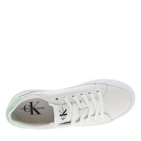 Baskets basses tennis Vulc Flatform Laceup en cuir blanches à plateforme - Image 4