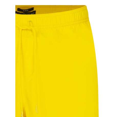 Short de bain jaune uni à coupe slim fit et à taille intermédiaire - Image 3