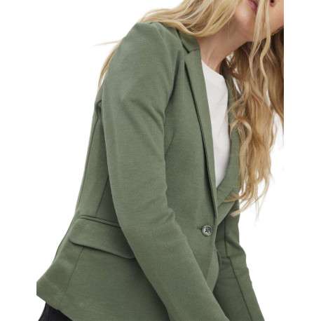 Veste kaki unie pour femme avec un bouton de fermeture à l'avant - Image 3