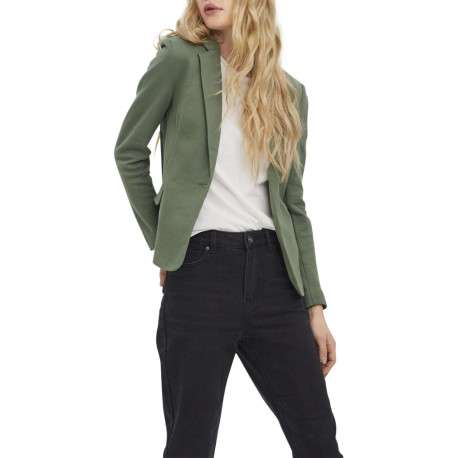 Veste kaki unie pour femme avec un bouton de fermeture à l'avant - Image 4