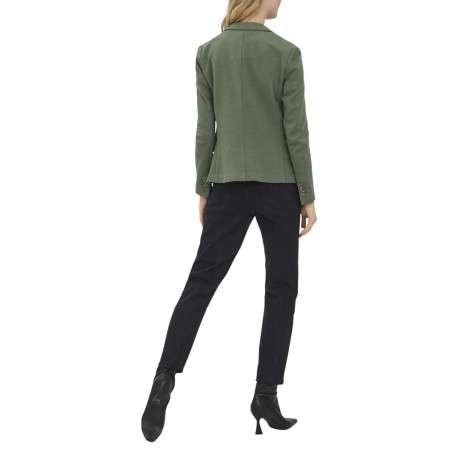 Veste kaki unie pour femme avec un bouton de fermeture à l'avant - Image 5
