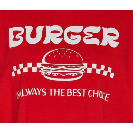 T-shirt en coton rouge avec une coupe oversize un col rond et flocage avant - Image 2