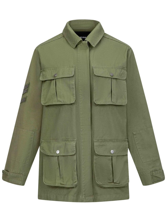 Surchemise en coton kaki...