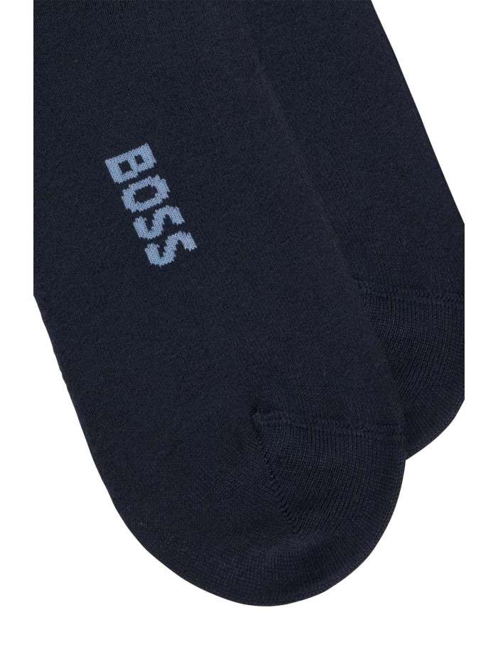 Lot de 3 paires de socquettes noires unies avec le logo de la marque