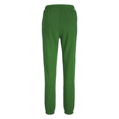 Pantalon de jogging en coton vert uni à coupe large et élastiqué aux chevilles - Image 2