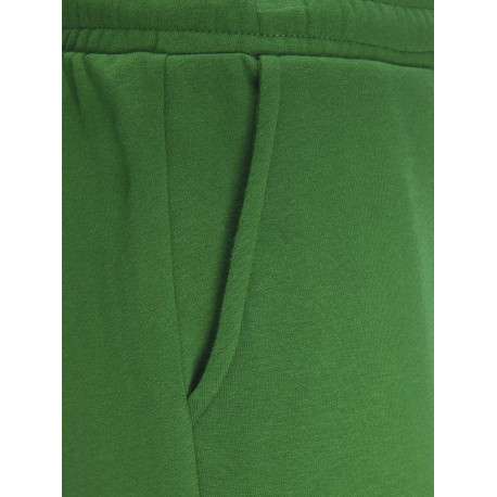 Pantalon de jogging en coton vert uni à coupe large et élastiqué aux chevilles - Image 3