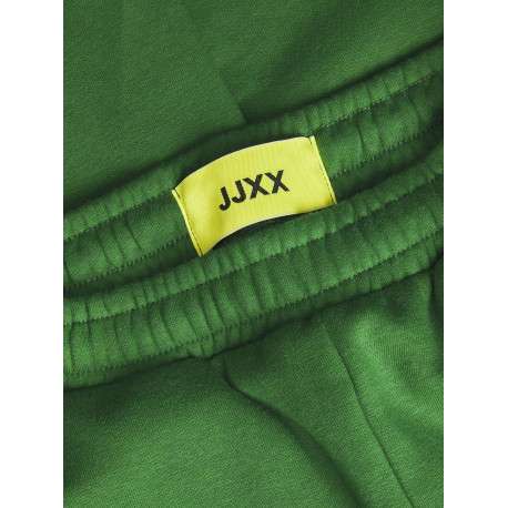 Pantalon de jogging en coton vert uni à coupe large et élastiqué aux chevilles - Image 4