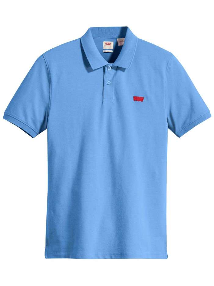 Polo en coton bleu en...