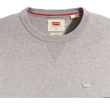 Pull gris uni avec une coupe droite un col rond et des manches longues - Image 6