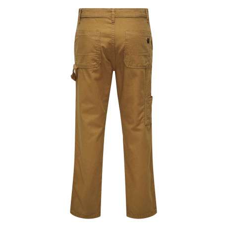 Pantalon en coton camel uni avec des poches et une coupe droite - Image 12