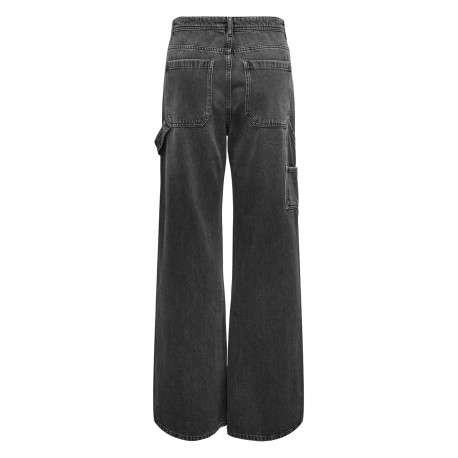 Jean en coton anthracite avec une coupe droite et plusieurs poches - Image 2