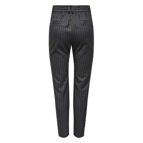 Pantalon anthracite uni avec une coupe droite et un lien de serrage - Image 2