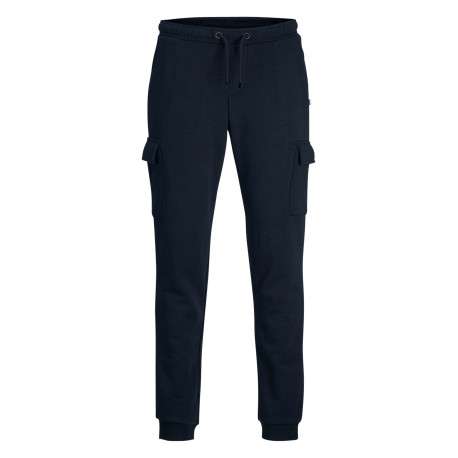 Jogging cargo bleu marine uni à coupe slim fit et à taille mi-haute